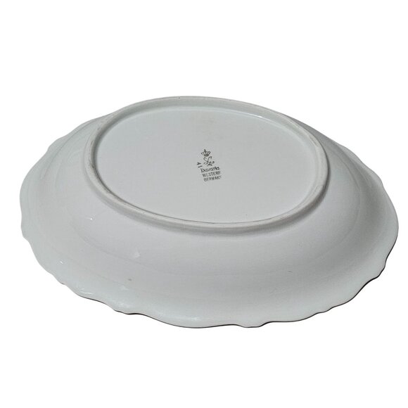 Schaller Bavaria Regency Oval Bowl 9.5" scallop edge gold trim 50s West Germany - Picture 7 of 9